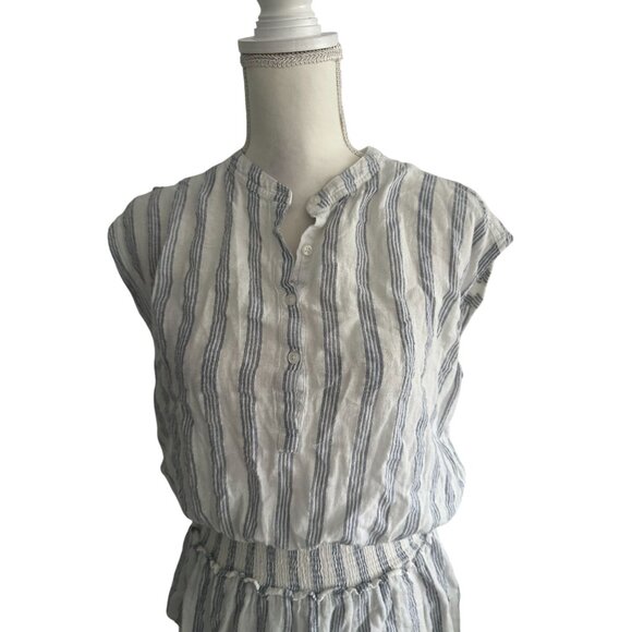 RAILS White Blue Striped Drop Waist Dress Size Medium - Picture 3 of 6